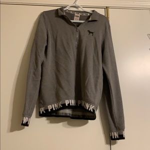 Pink Quarter Zip Gray